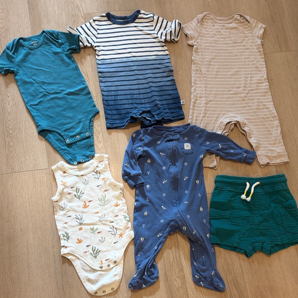 Ocean themed bundle baby boy clothes 6-12m